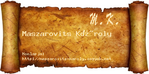 Maszarovits Károly névjegykártya